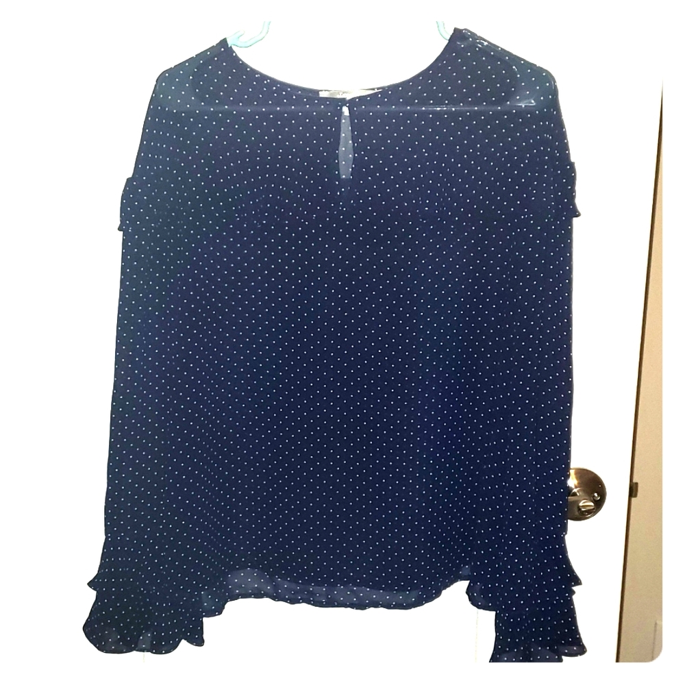 Frilly polka dot blouse